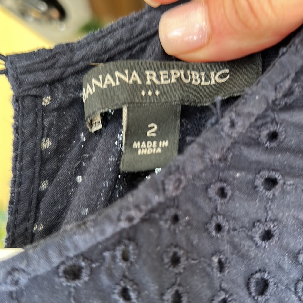 🌿Banana Republic navy cap sleeve maxi dress, size 0🌿 - Picture 3 of 7
